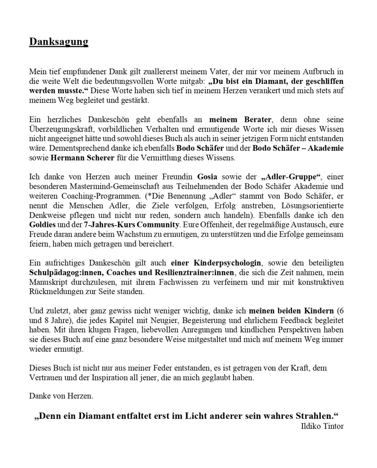 Stark wie ein Diamant - Mind Education & Empowerment - Der verborgene Diamant Buchseite